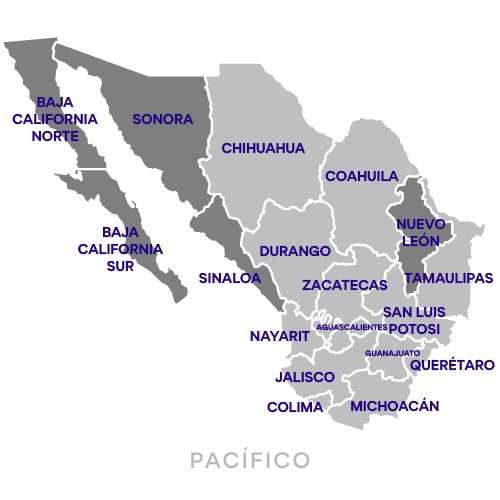 Mapa de la región asignada a Ángel Villarreal